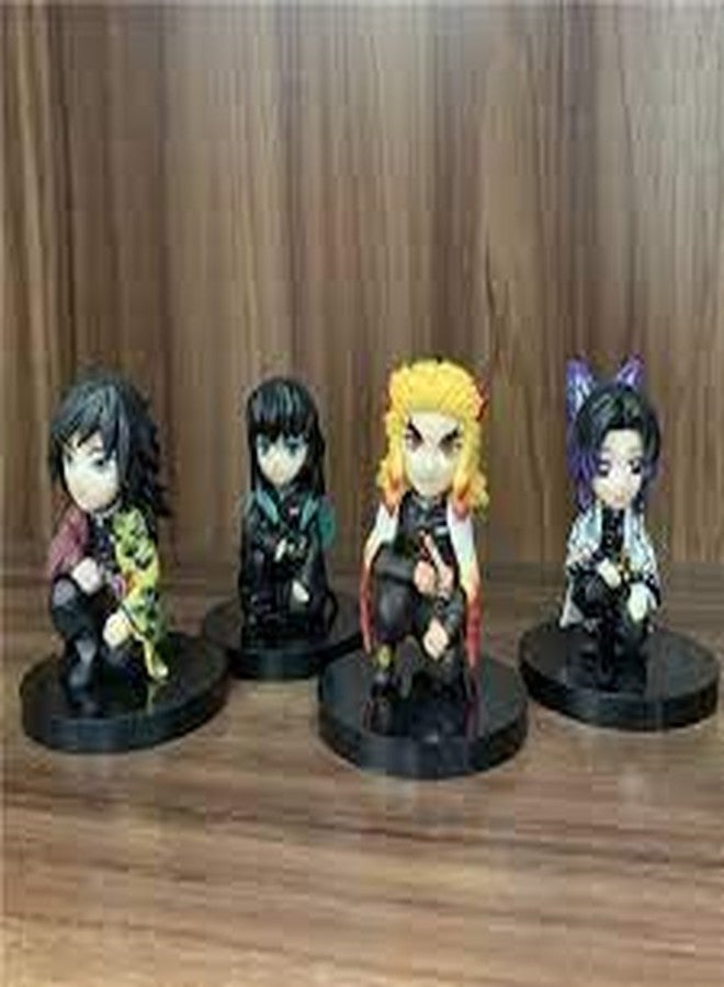 Trunkin Demon Slayer Giyu Tomioka Shinobu Kocho Rengoku Kyoujurou Tokito Muchiro Mini Sitting Figurines Set of 4 - Image 4